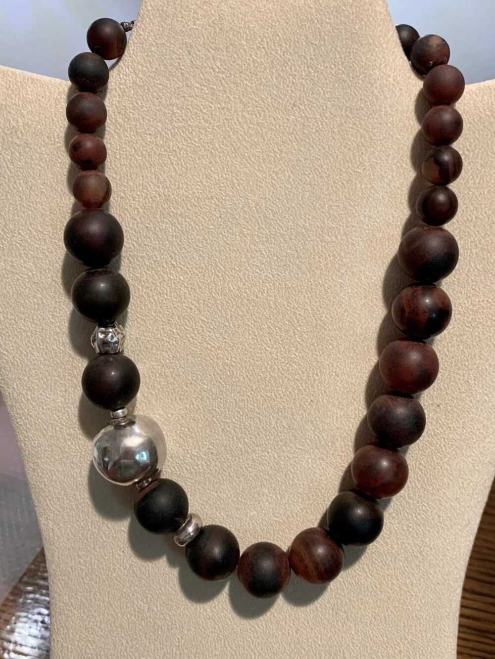 Silpada Sterling Silver and Red Agate Beaded Necklace